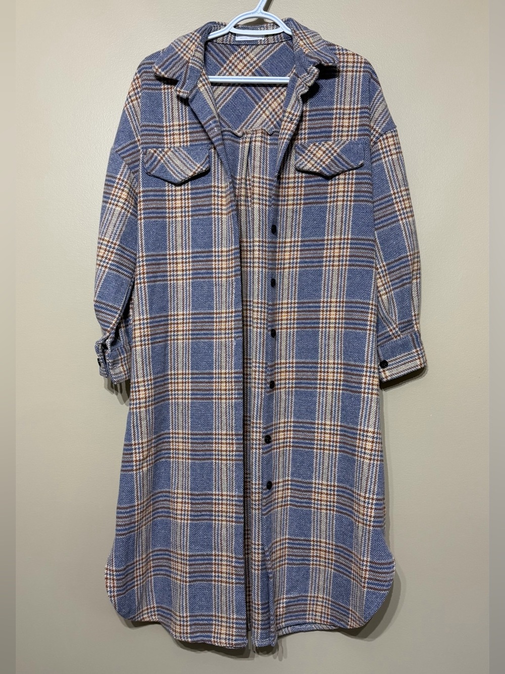 Oak & Fort Plaid Trench Shacket